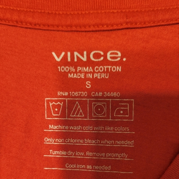 Vince Vneck burnt out orange  tee basic closet staple - Picture 5 of 12
